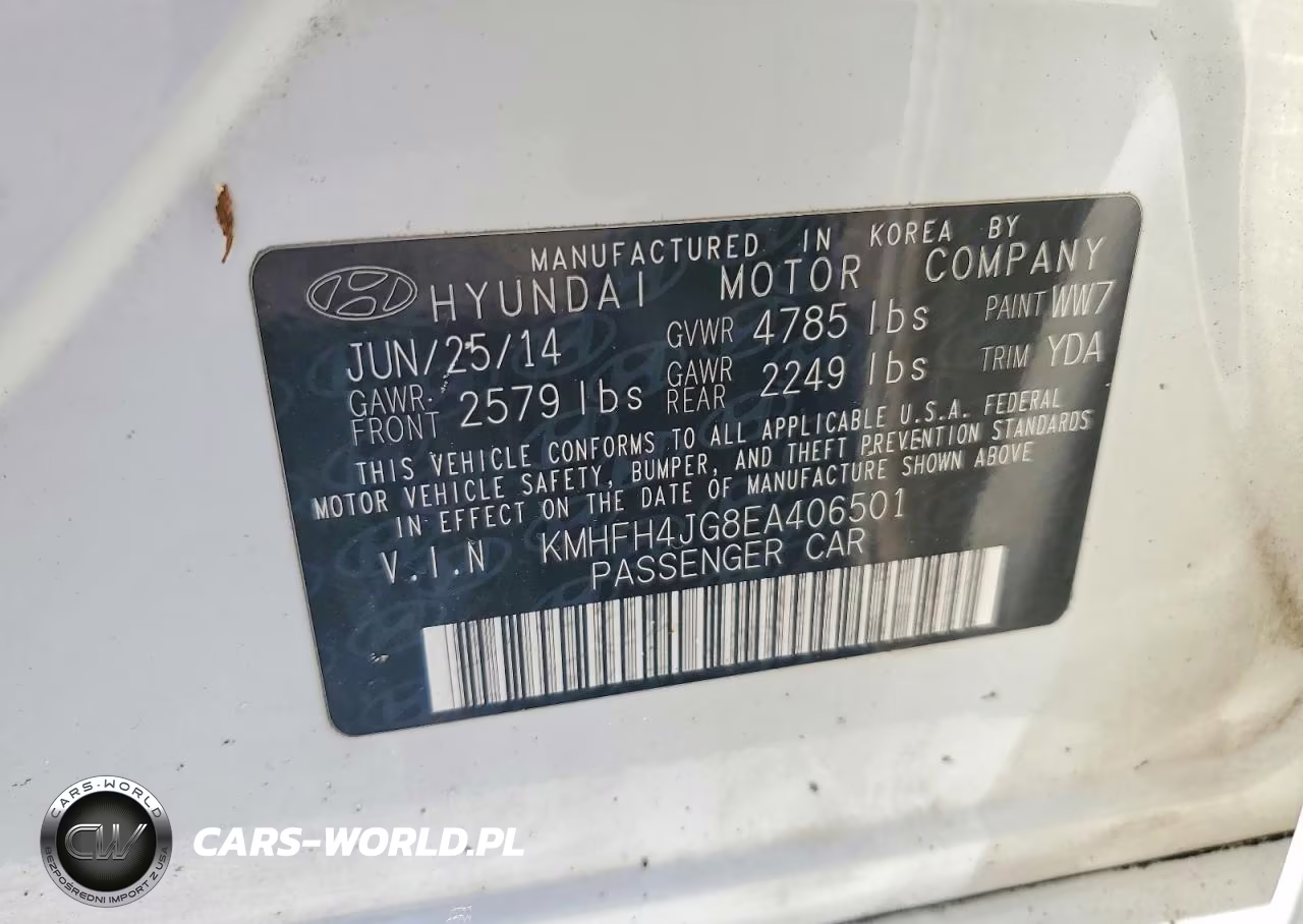 2014 Hyundai Azera Limited VIN:KMHFH4JG8EA406501 - 12