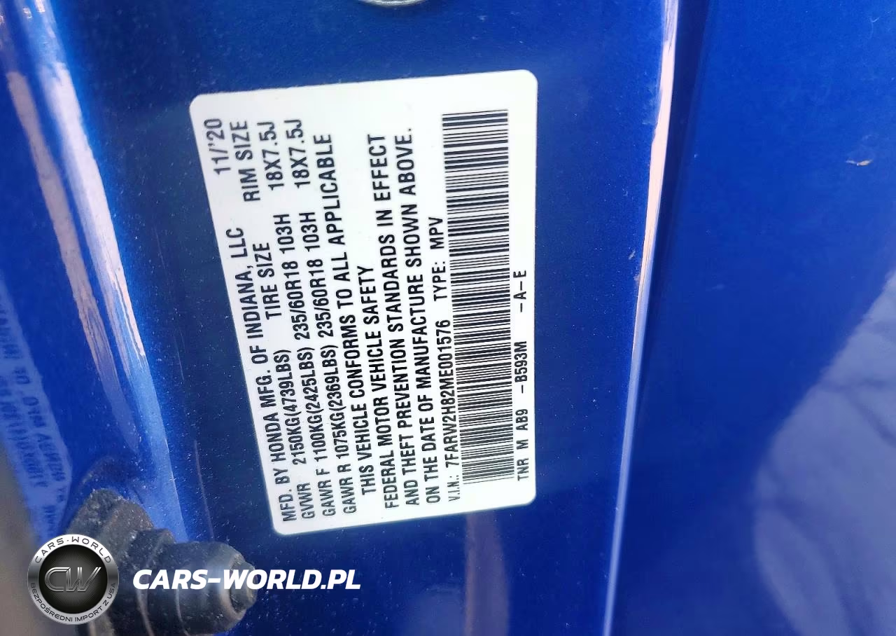 2021 Honda Cr-V Exl VIN:7FARW2H82ME001576 - 13