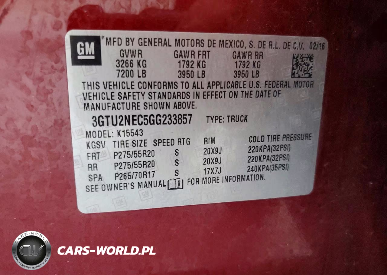 2016 GMC Sierra K1500 Slt VIN:3GTU2NEC5GG233857 - 12