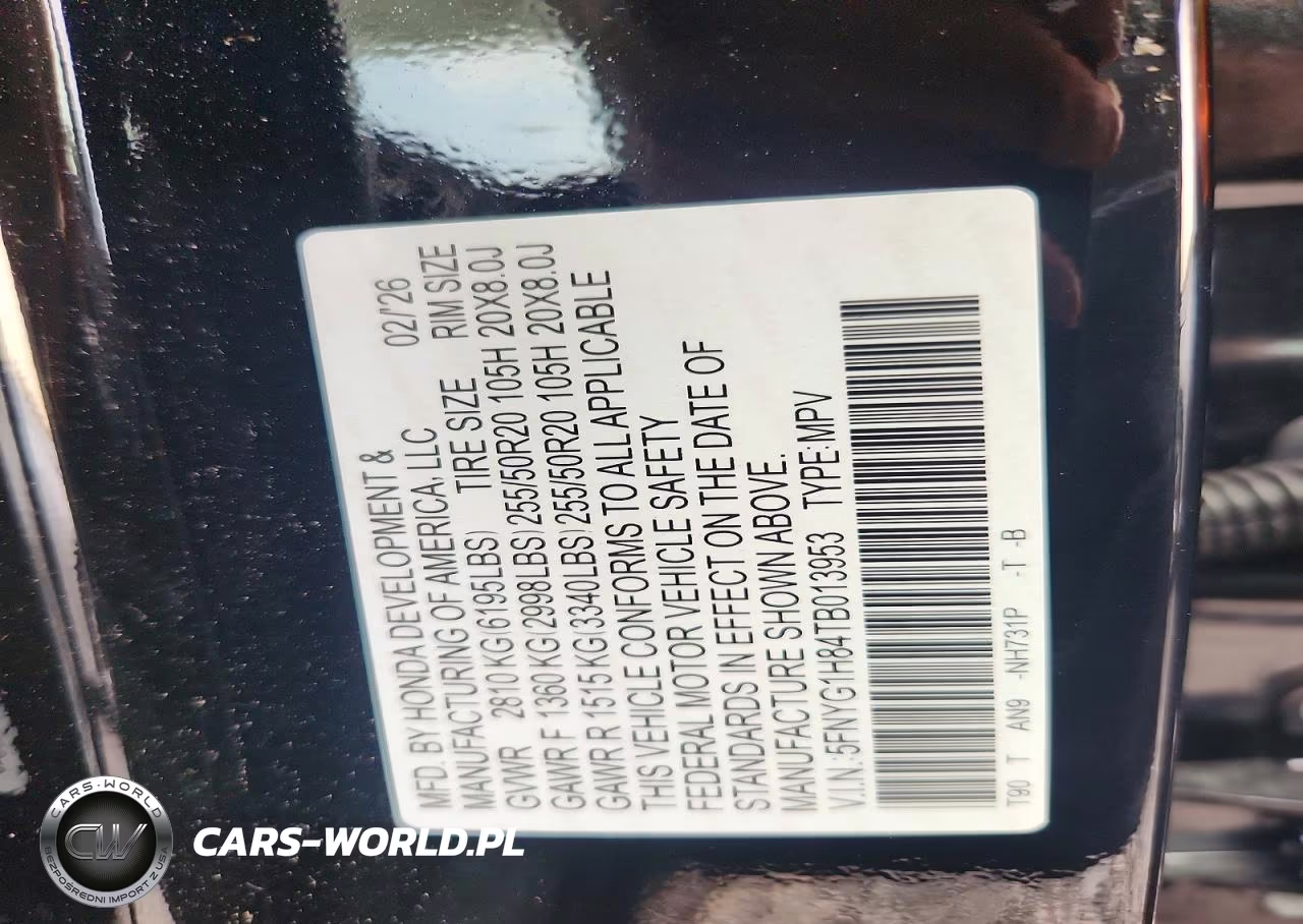 2026 Honda Pilot Elite VIN:5FNYG1H84TB013953 - 14