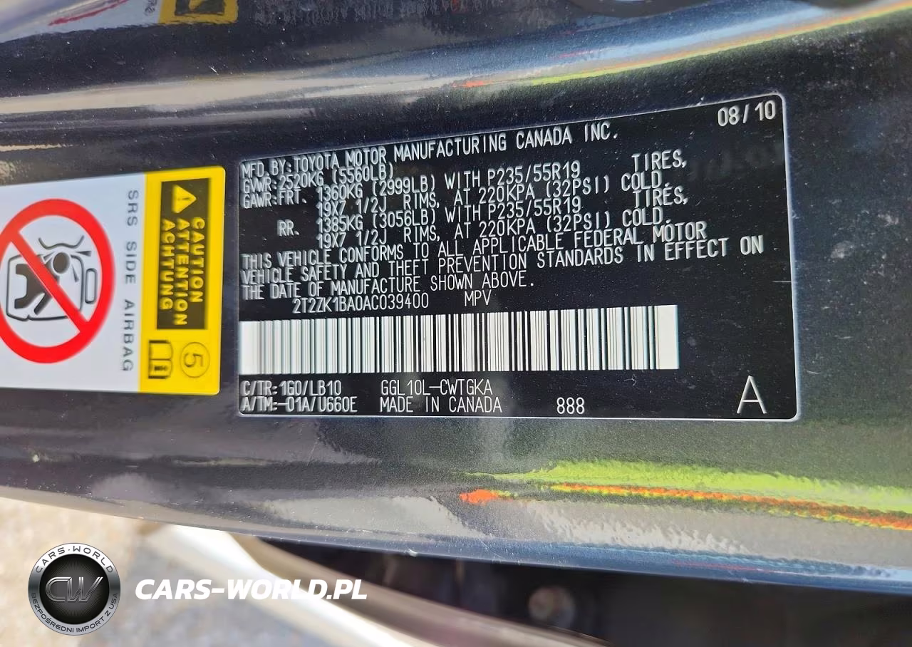 2010 Lexus Rx 350 VIN:2T2ZK1BA0AC039400 - 13