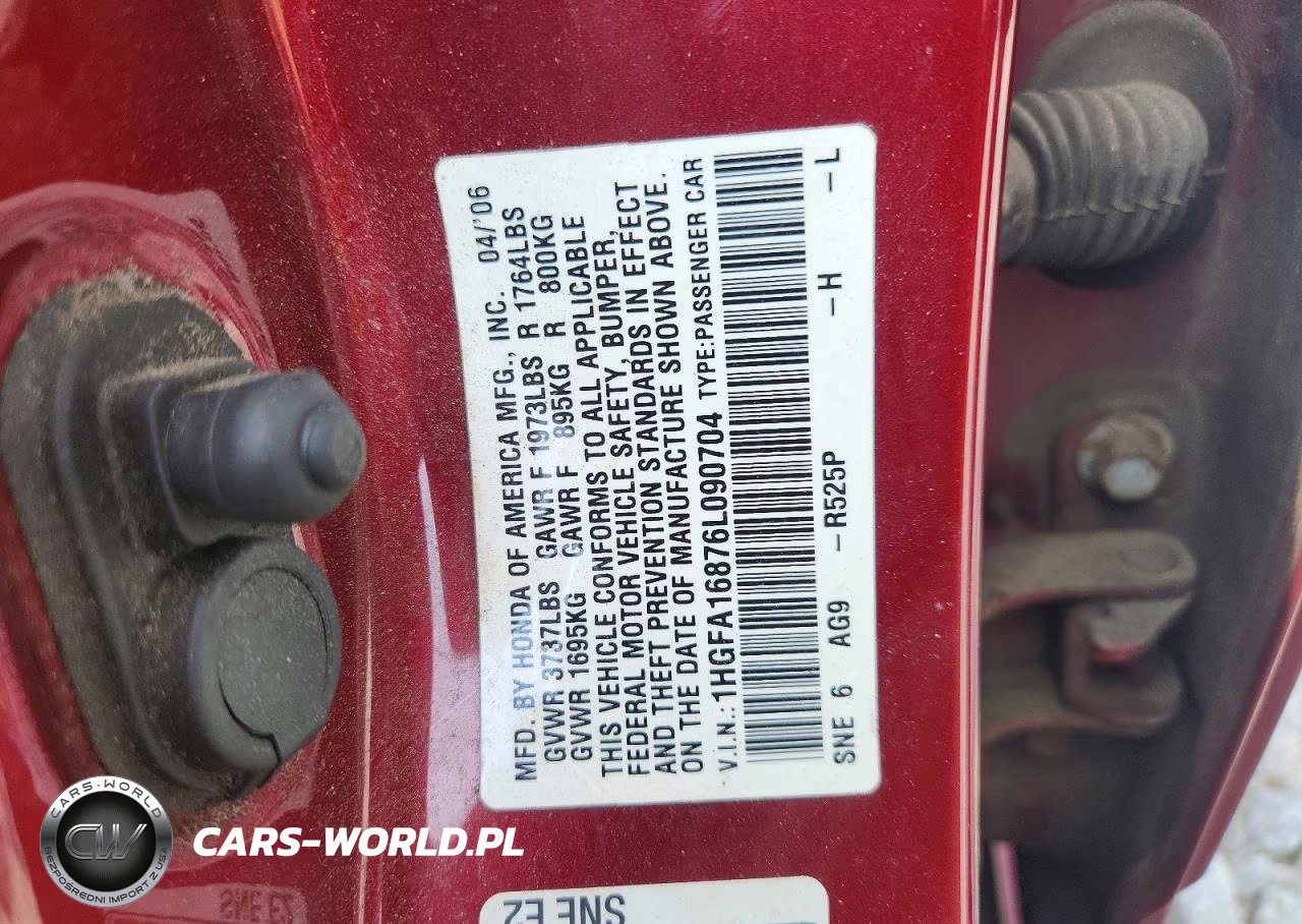 2006 Honda Civic Ex VIN:1HGFA16876L090704 - 13