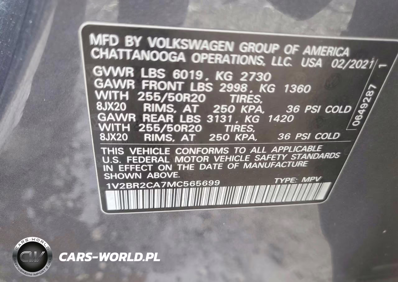 2021 Volkswagen Atlas Sel VIN:1V2BR2CA7MC565699 - 12