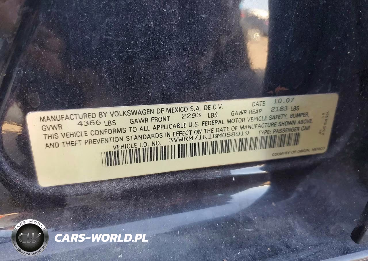 2008 Volkswagen Jetta Se VIN:3VWRM71K18M058919 - 12