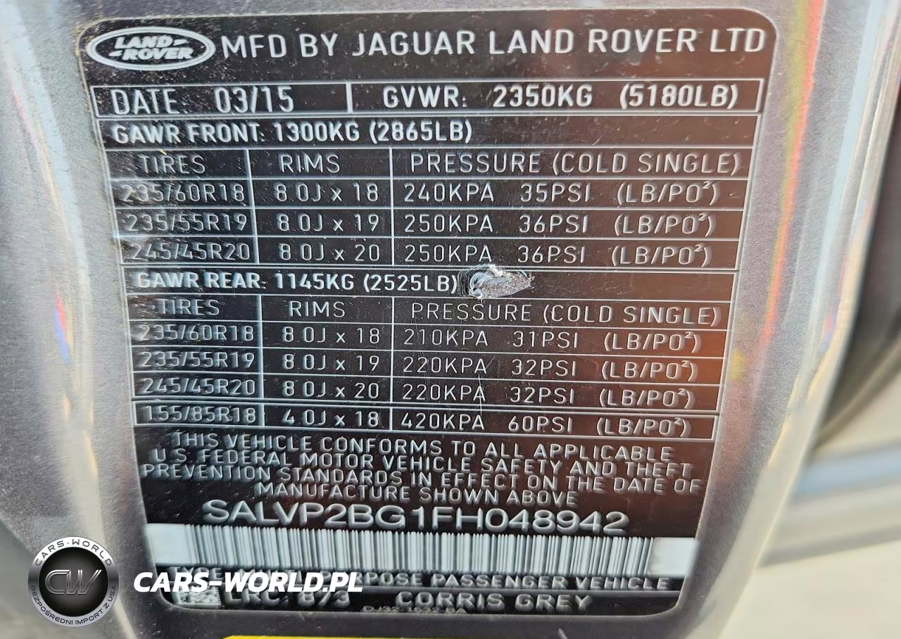 2015 Land Rover Range Rover Evoque Pure Plus VIN:SALVP2BG1FH048942 - 13