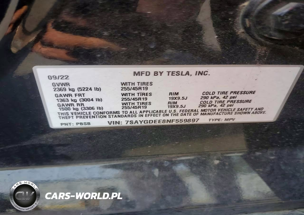 2022 Tesla Model Y VIN:7SAYGDEE8NF559897 - 12