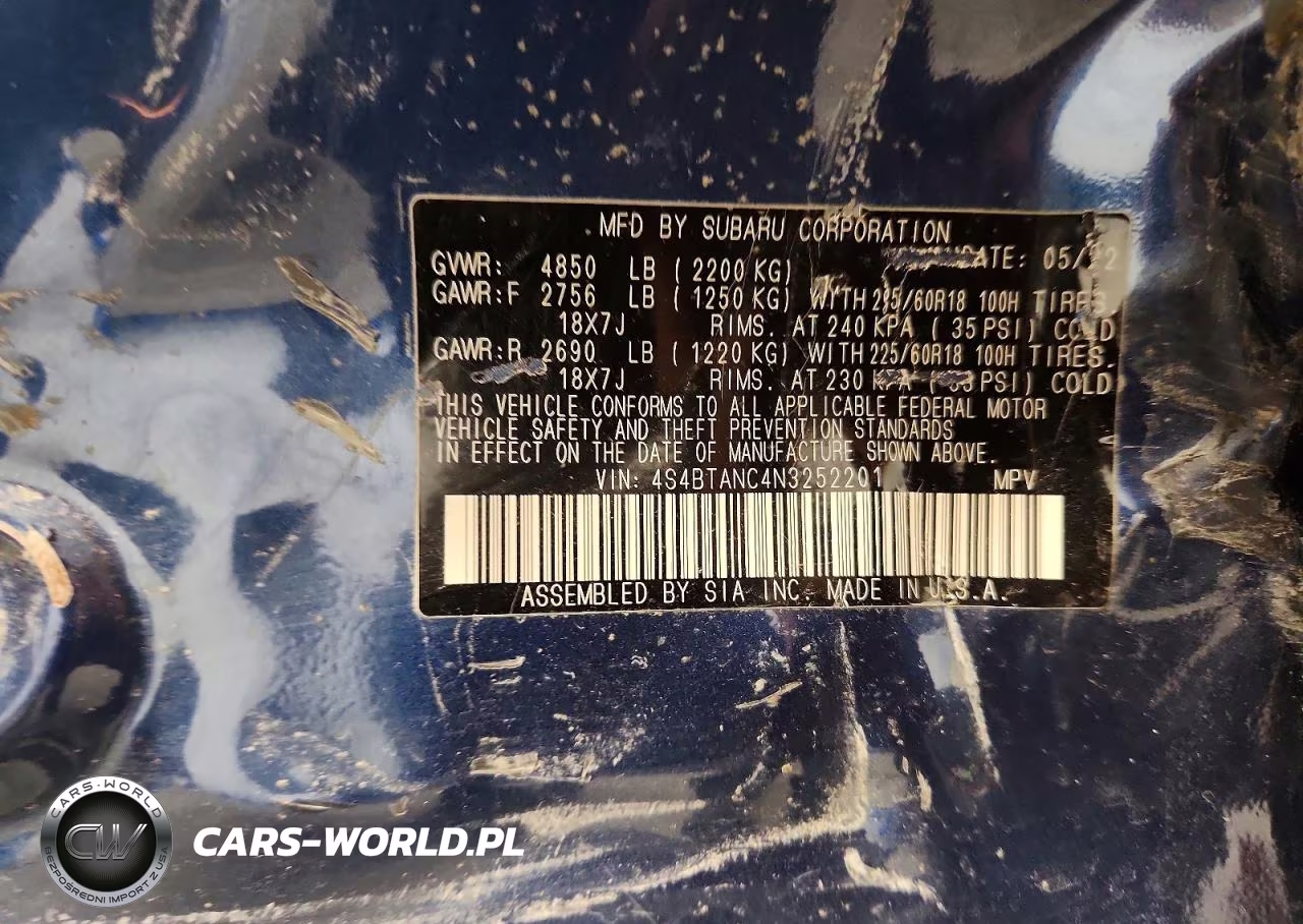 2022 Subaru Outback Limited VIN:4S4BTANC4N3252201 - 14