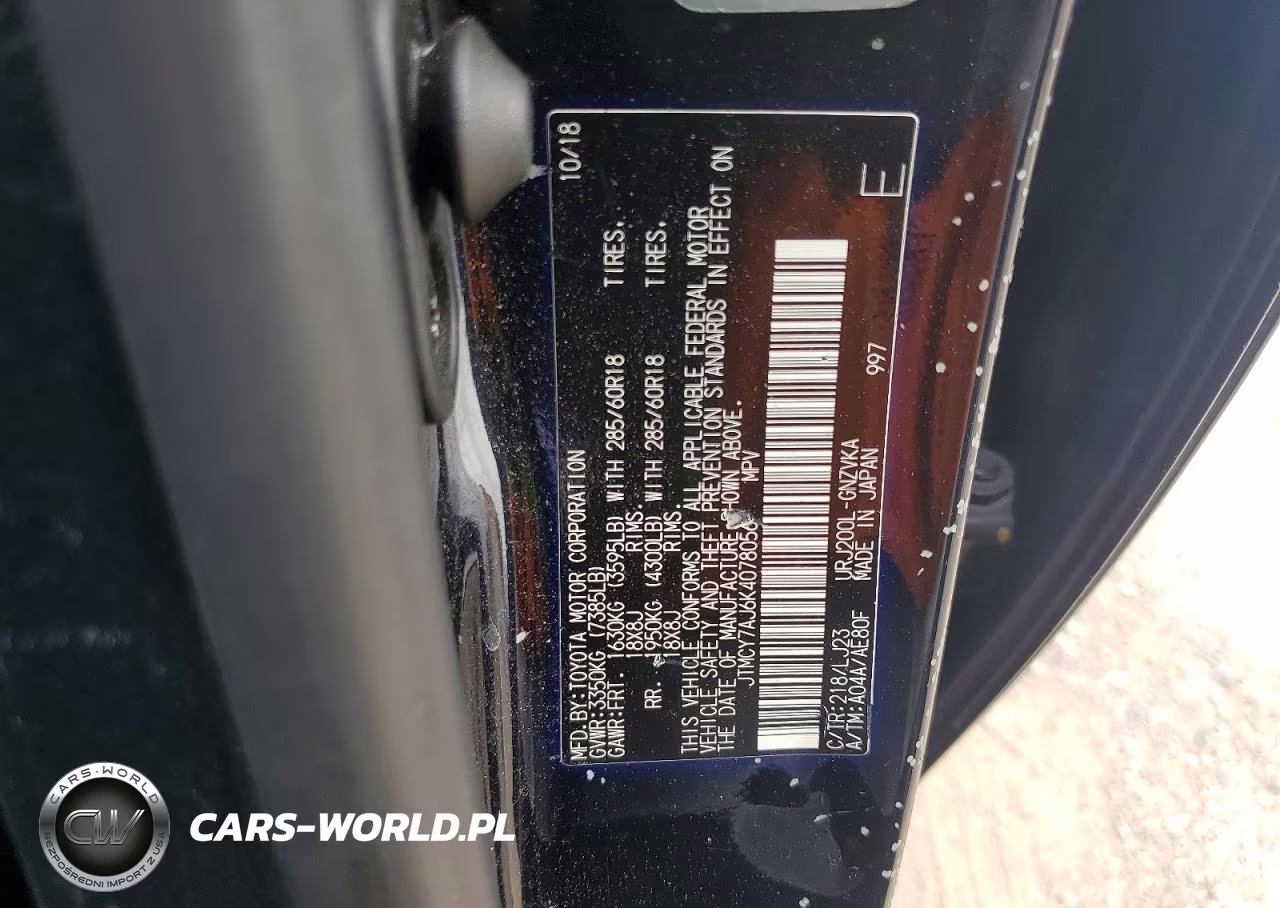 2019 Toyota Land Cruiser Vx-R VIN:JTMCY7AJ6K4078056 - 12