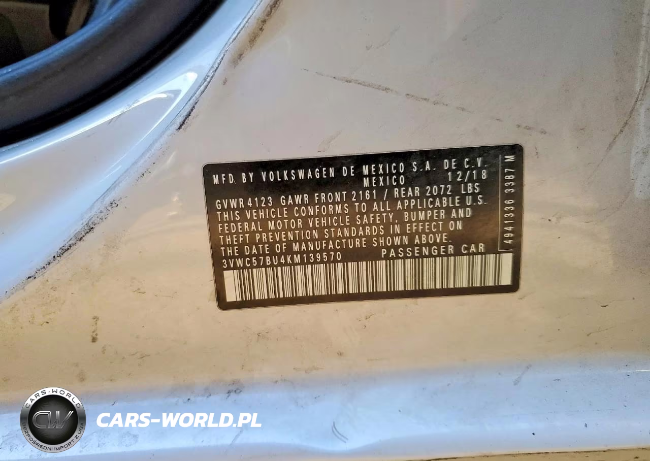 2019 Volkswagen Jetta S VIN:3VWC57BU4KM139570 - 12