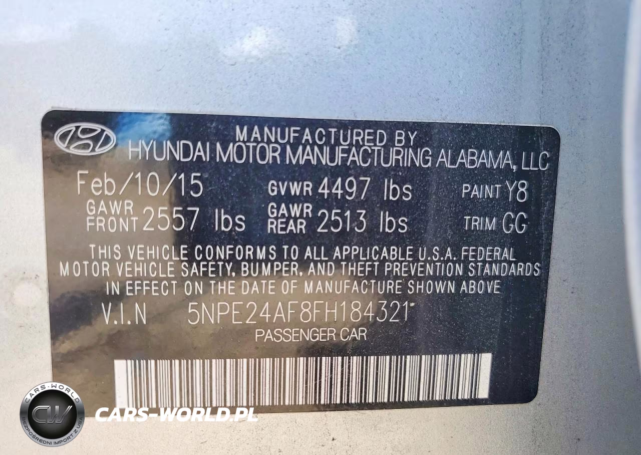 2015 Hyundai Sonata Se VIN:5NPE24AF8FH184321 - 12