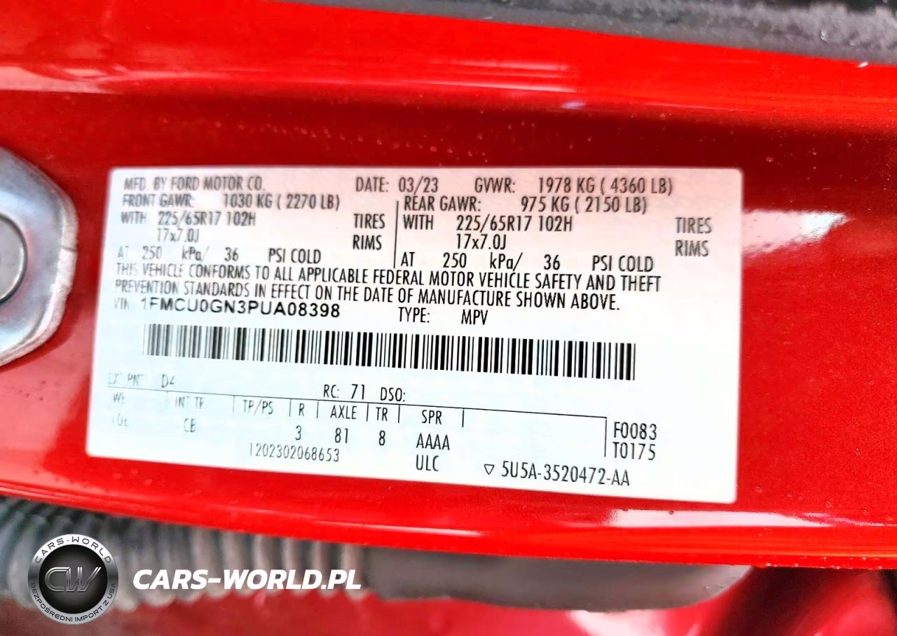 2023 Ford Escape Active VIN:1FMCU0GN3PUA08398 - 13