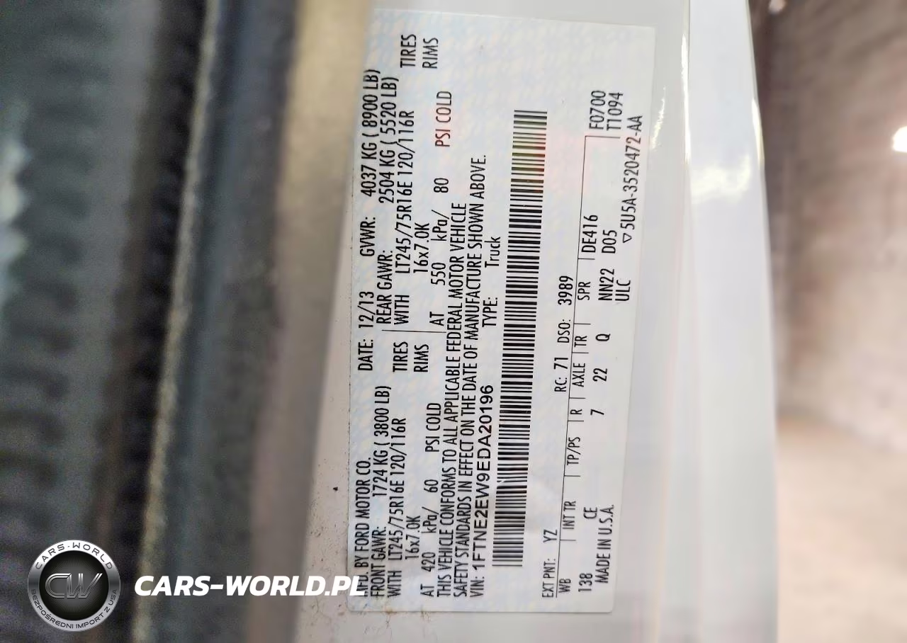 2014 Ford Econoline E250 Van VIN:1FTNE2EW9EDA20196 - 13