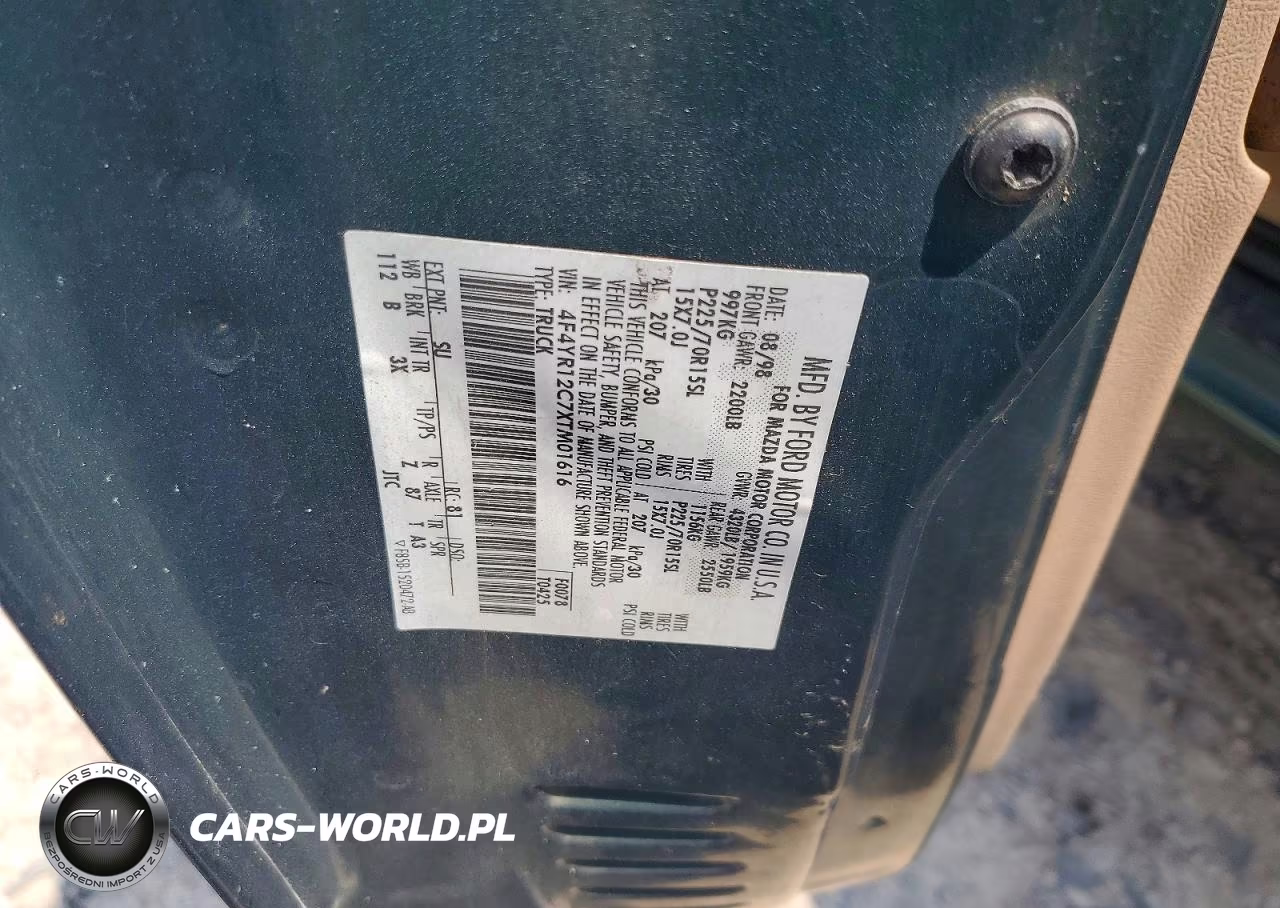 1999 Mazda B2500 VIN:4F4YR12C7XTM01616 - 12