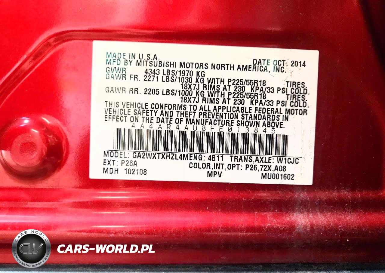 2015 Mitsubishi Outlander Sport Se VIN:4A4AR4AU8FE013845 - 13