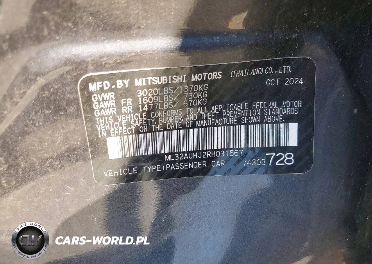 2024 Mitsubishi Mirage Es VIN:ML32AUHJ2RH031567 - 13