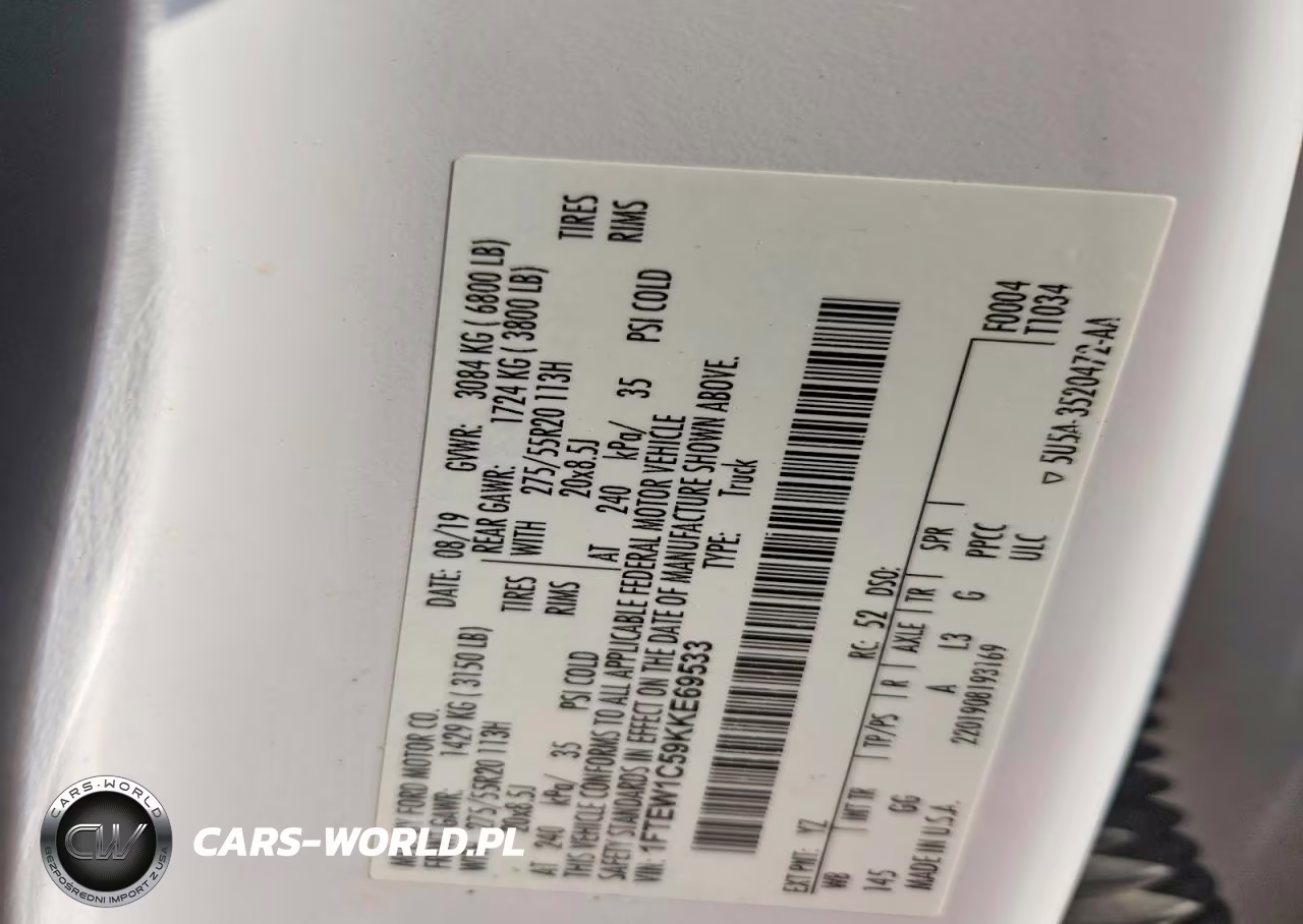 2019 Ford F150 Supercrew VIN:1FTEW1C59KKE69533 - 12
