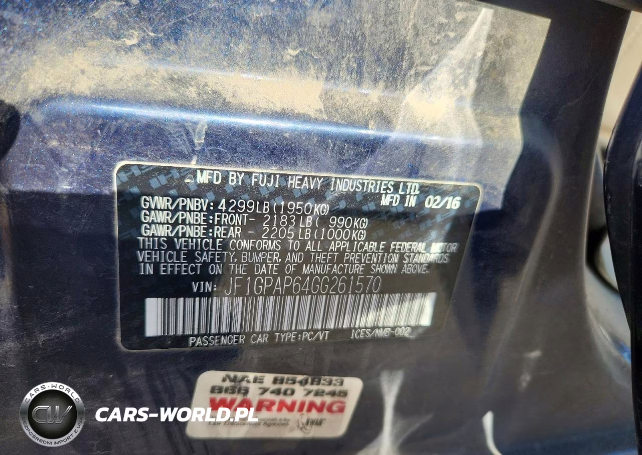 2016 Subaru Impreza Sport Premium VIN:JF1GPAP64GG261570 - 12