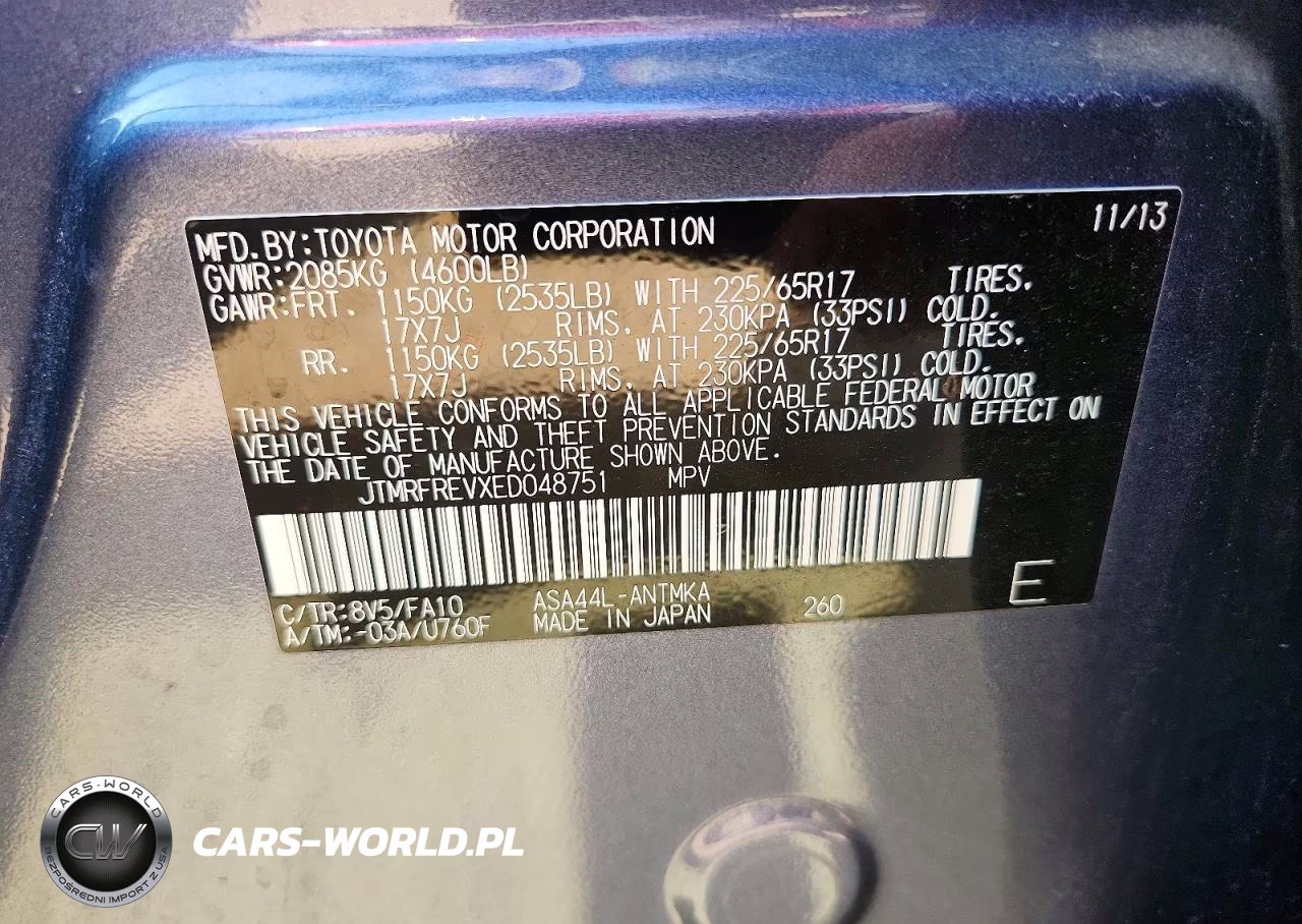 2014 Toyota Rav4 Xle VIN:JTMRFREVXED048751 - 12