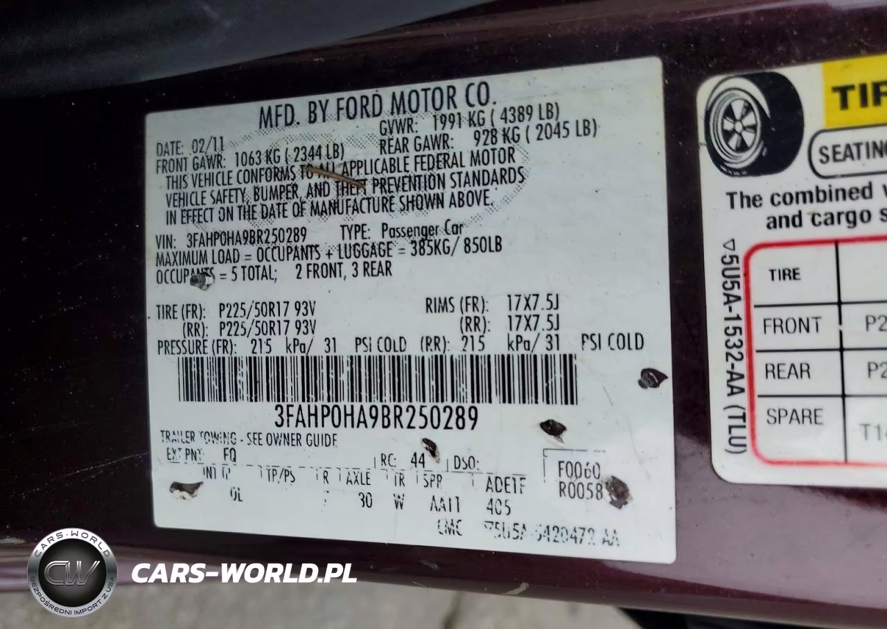 2011 Ford Fusion Se VIN:3FAHP0HA9BR250289 - 12