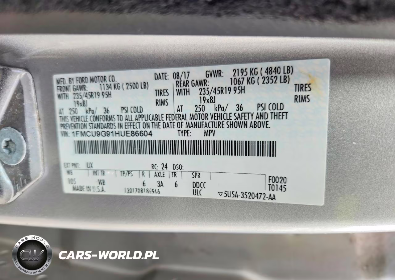 2017 Ford Escape Se VIN:1FMCU9G91HUE86604 - 12