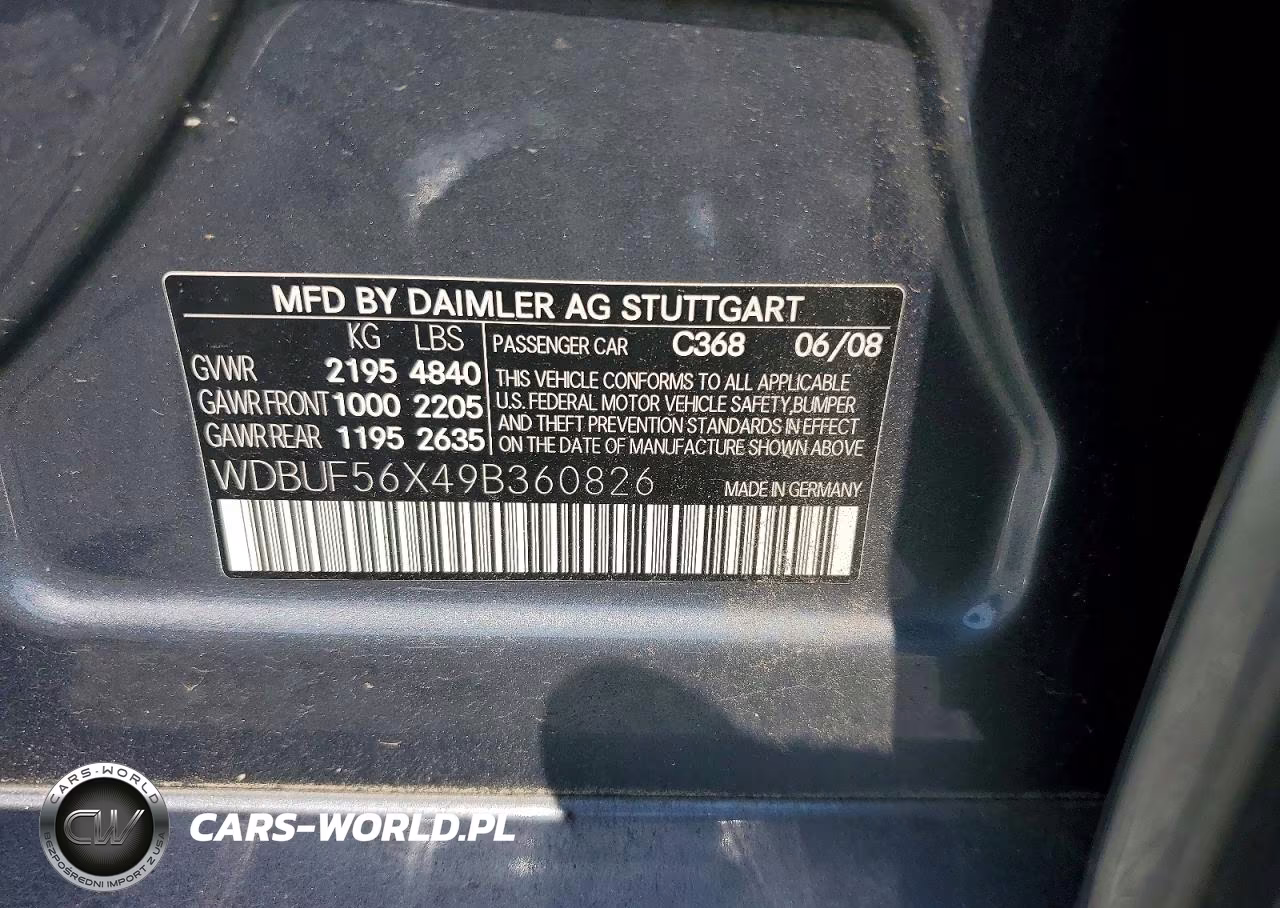 2009 Mercedes-Benz E 350 VIN:WDBUF56X49B360826 - 12