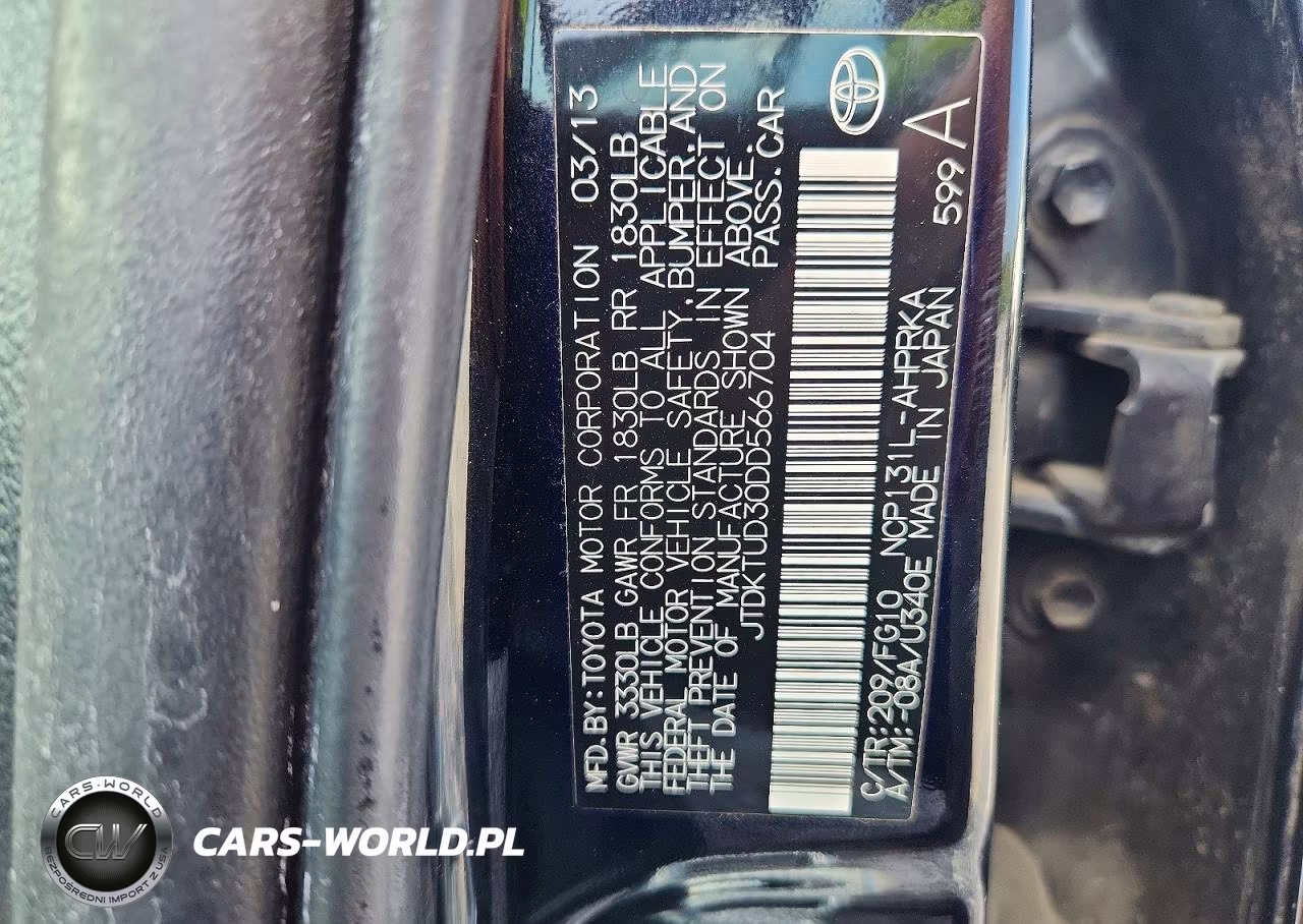 2013 Toyota Yaris 5-Door Le VIN:JTDKTUD30DD566704 - 12