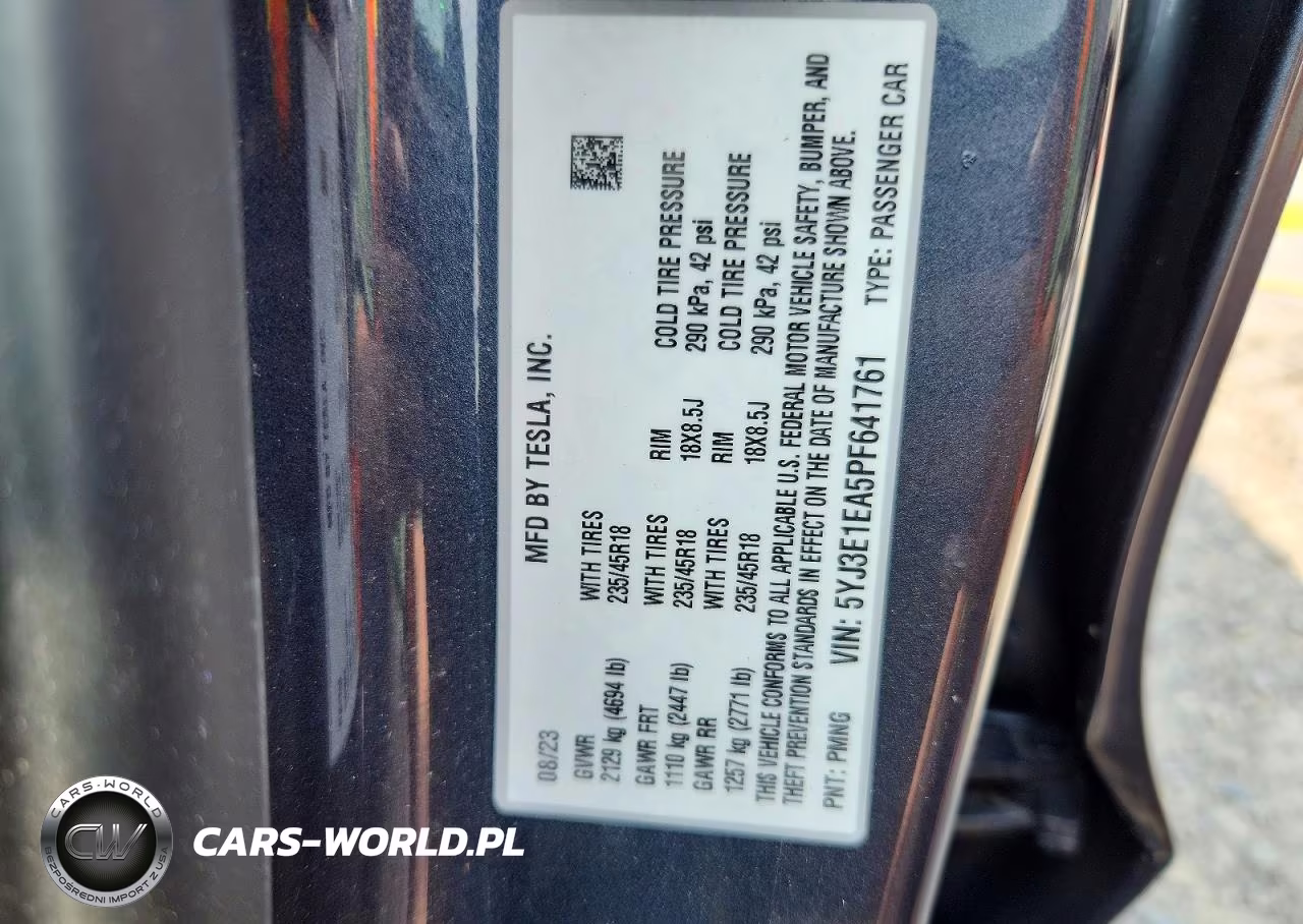 2023 Tesla Model 3 VIN:5YJ3E1EA5PF641761 - 12