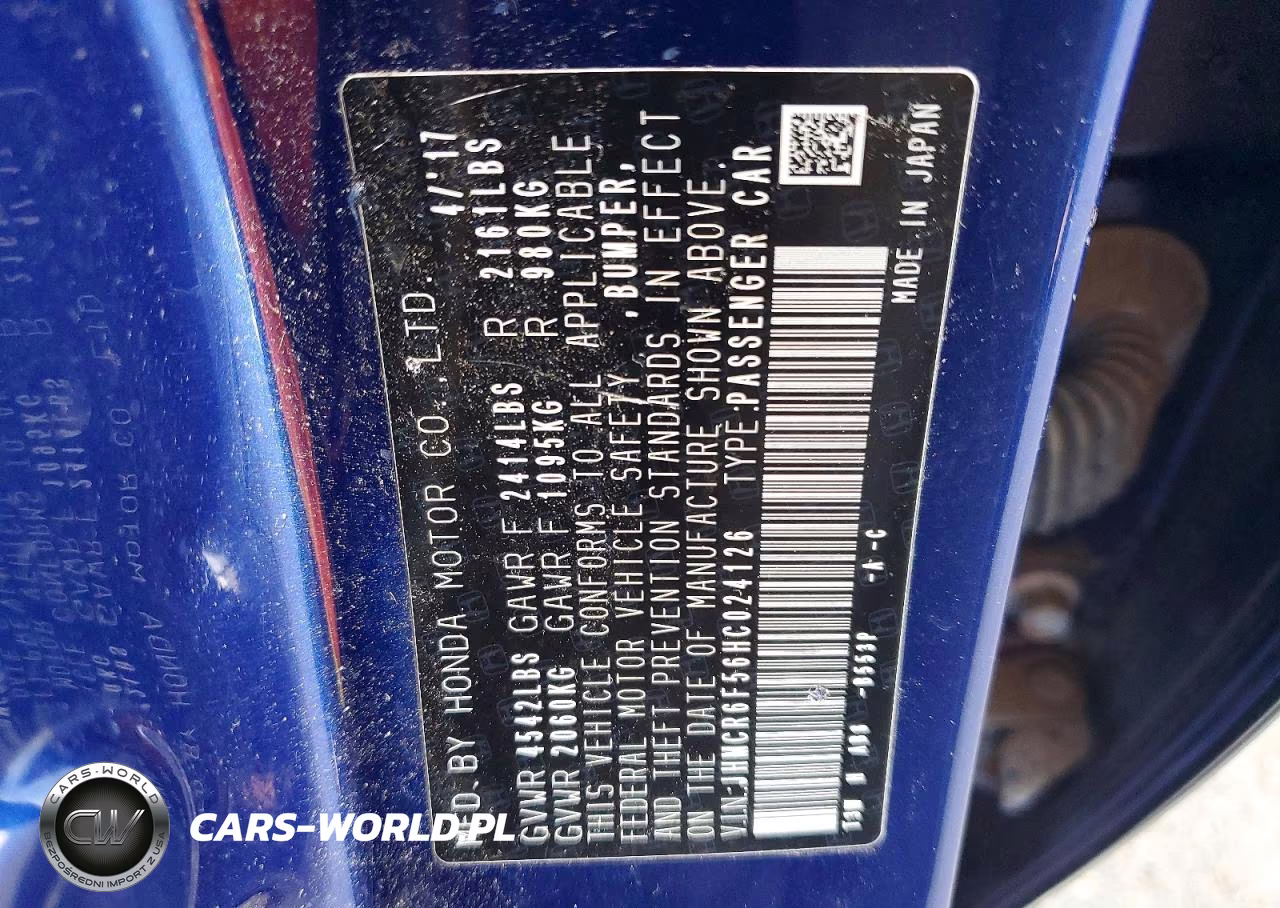 2017 Honda Accord Hybrid Exl VIN:JHMCR6F56HC024126 - 12