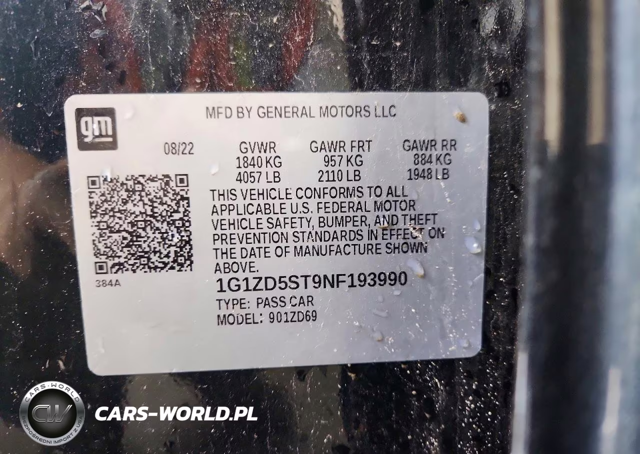 2022 Chevrolet Malibu Lt VIN:1G1ZD5ST9NF193990 - 12