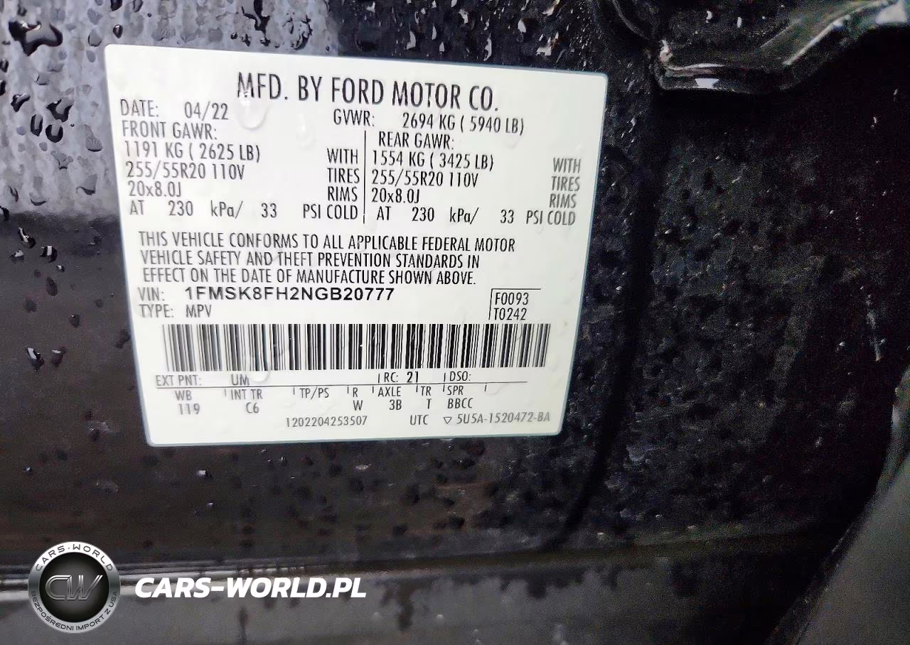 2022 Ford Explorer Limited VIN:1FMSK8FH2NGB20777 - 13