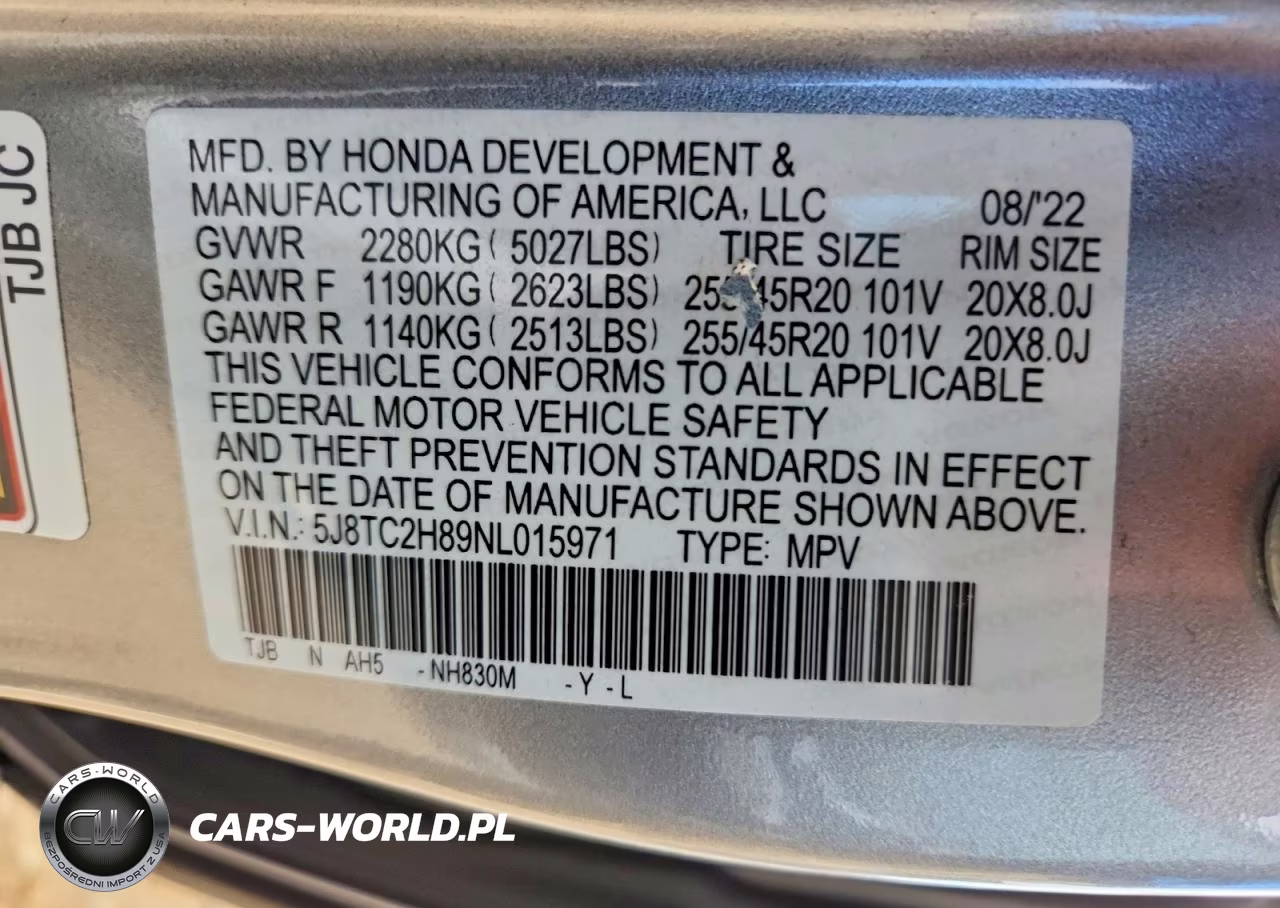 2022 Acura Rdx A-Spec Advance VIN:5J8TC2H89NL015971 - 12