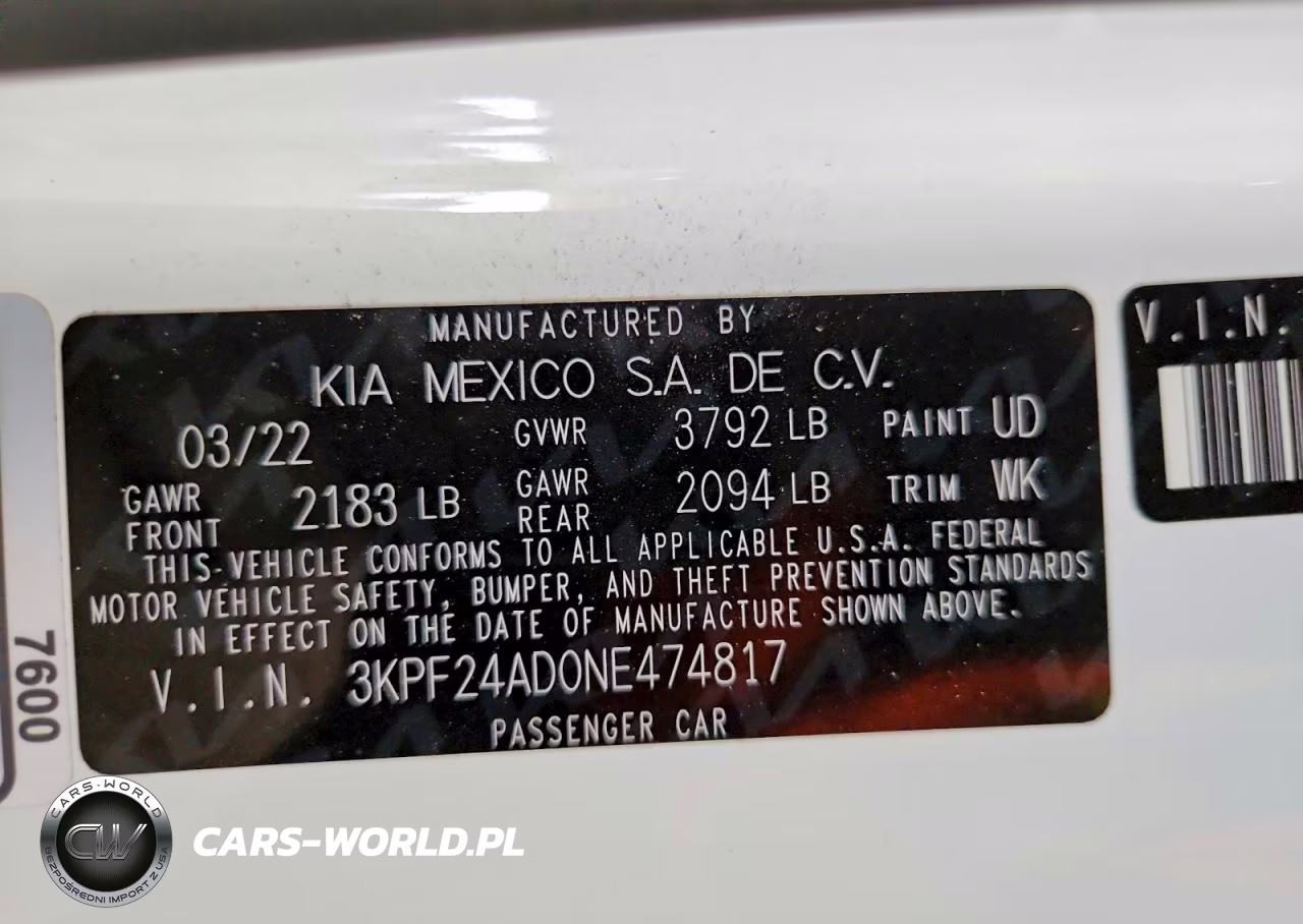 2022 Kia Forte Fe VIN:3KPF24AD0NE474817 - 12