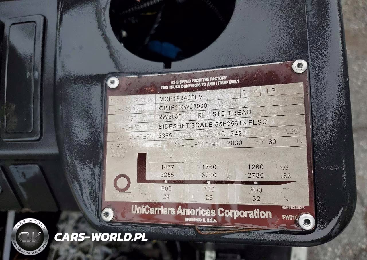 2017 Unicarriers Mcp1F2A20Lv Forklift VIN:CP1F29W23930 - 10