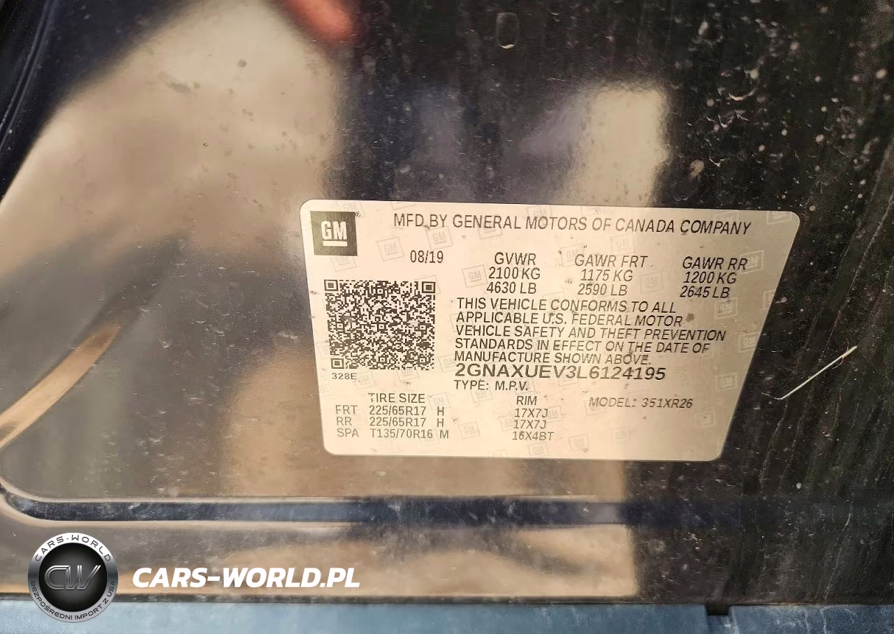 2020 Chevrolet Equinox Awd Lt 1.5L Turbo VIN:2GNAXUEV3L6124195 - 13