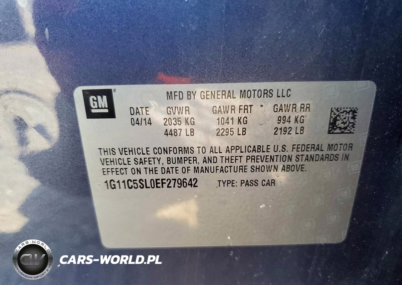 2014 Chevrolet Malibu 1Lt VIN:1G11C5SL0EF279642 - 13