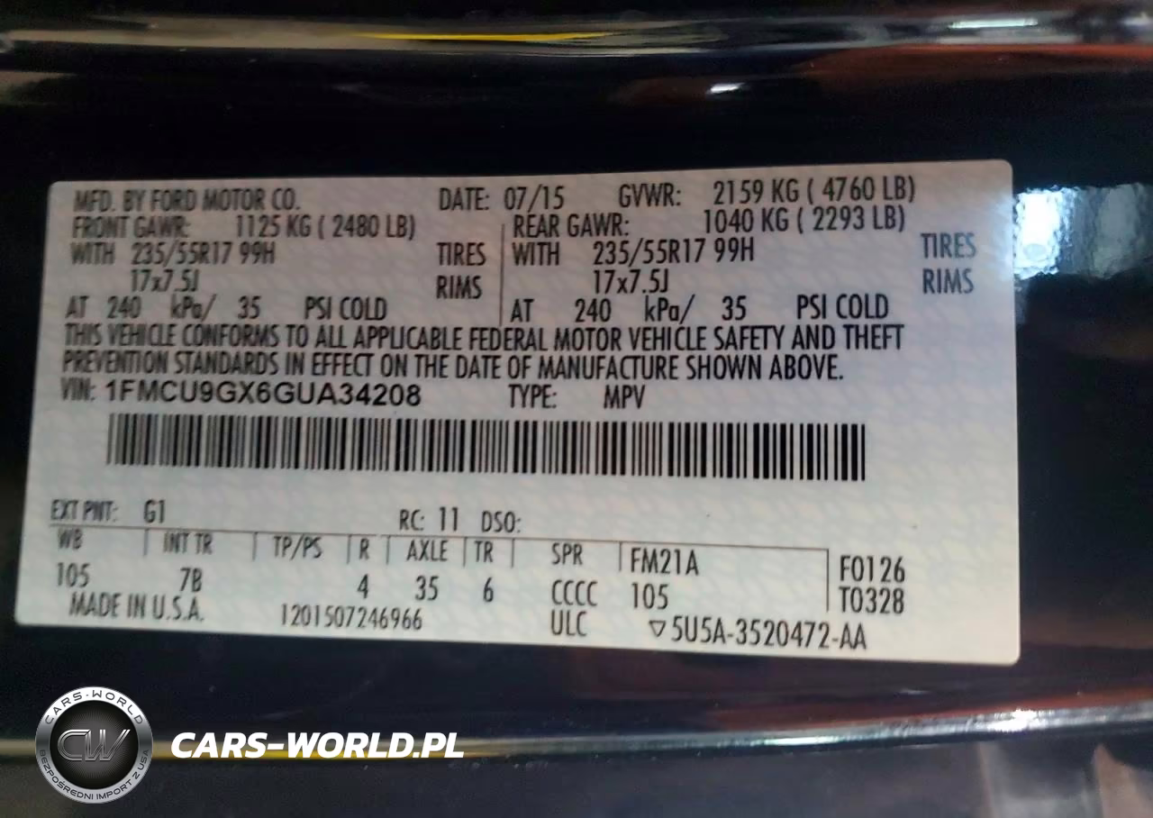 2016 Ford Escape Se VIN:1FMCU9GX6GUA34208 - 13