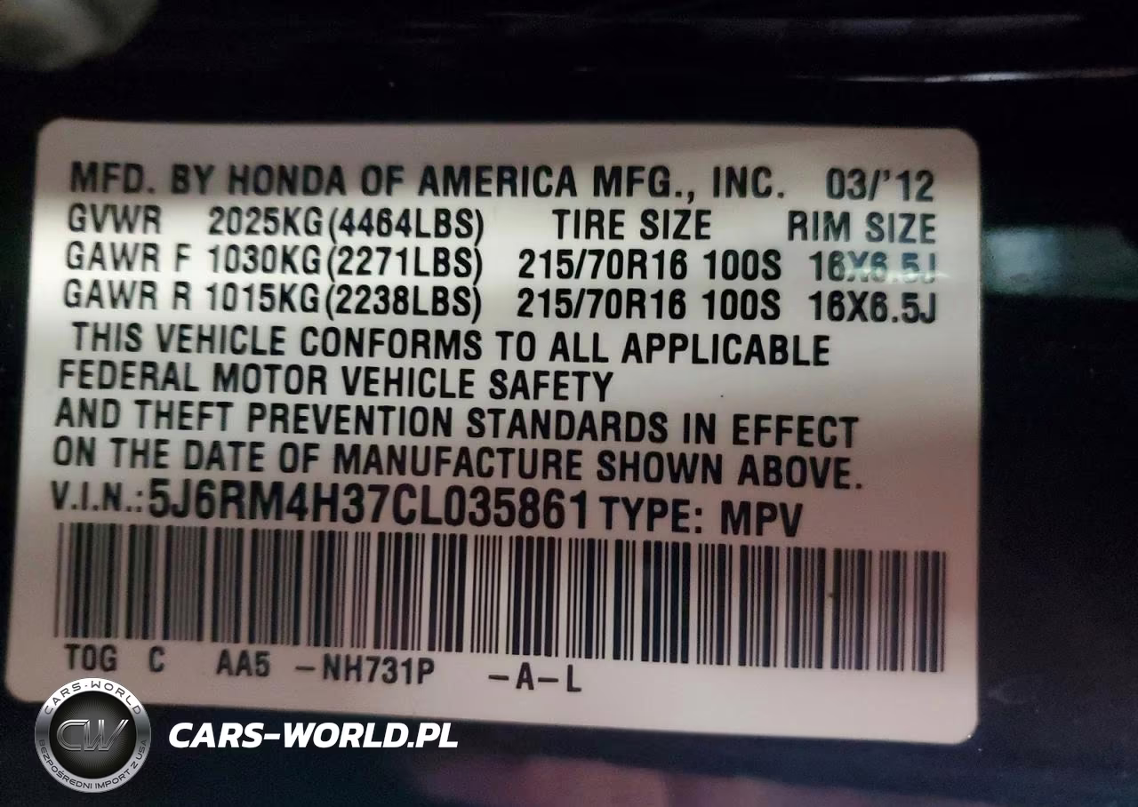 2012 Honda Cr-V Lx VIN:5J6RM4H37CL035861 - 13