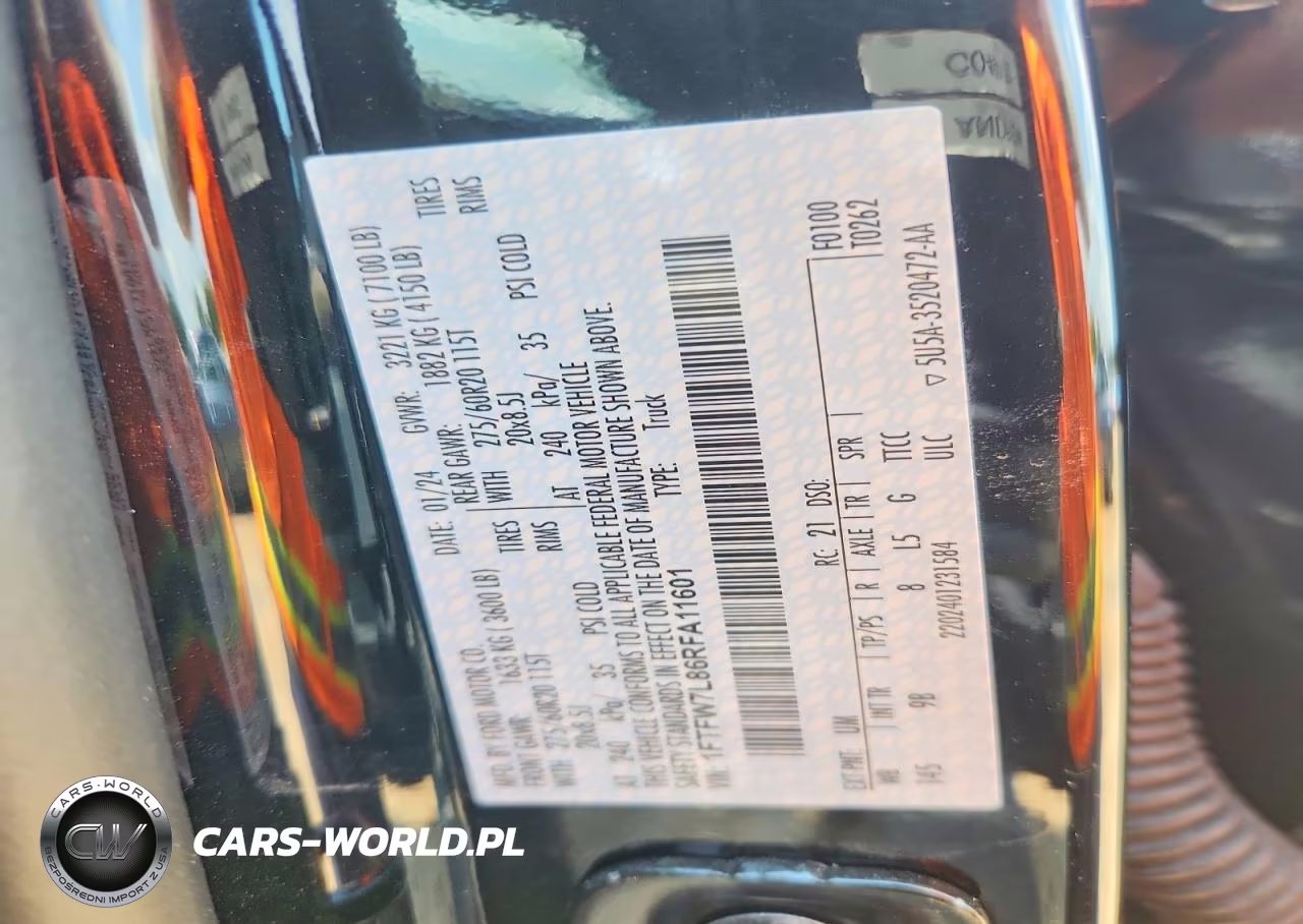 2024 Ford F150 Platinum VIN:1FTFW7L86RFA11601 - 13