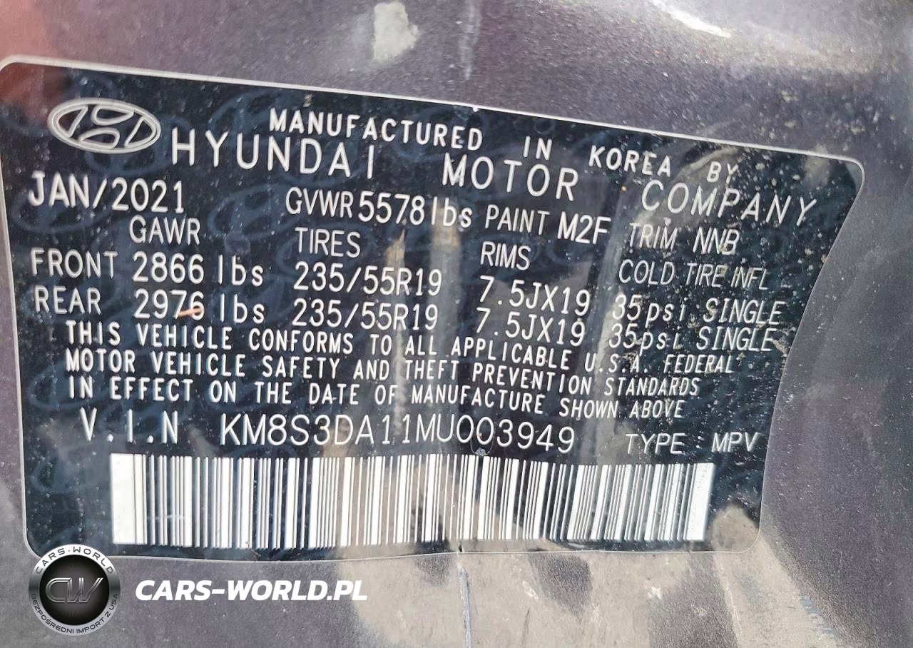 2021 Hyundai Santa Fe Sel Premium VIN:KM8S3DA11MU003949 - 14