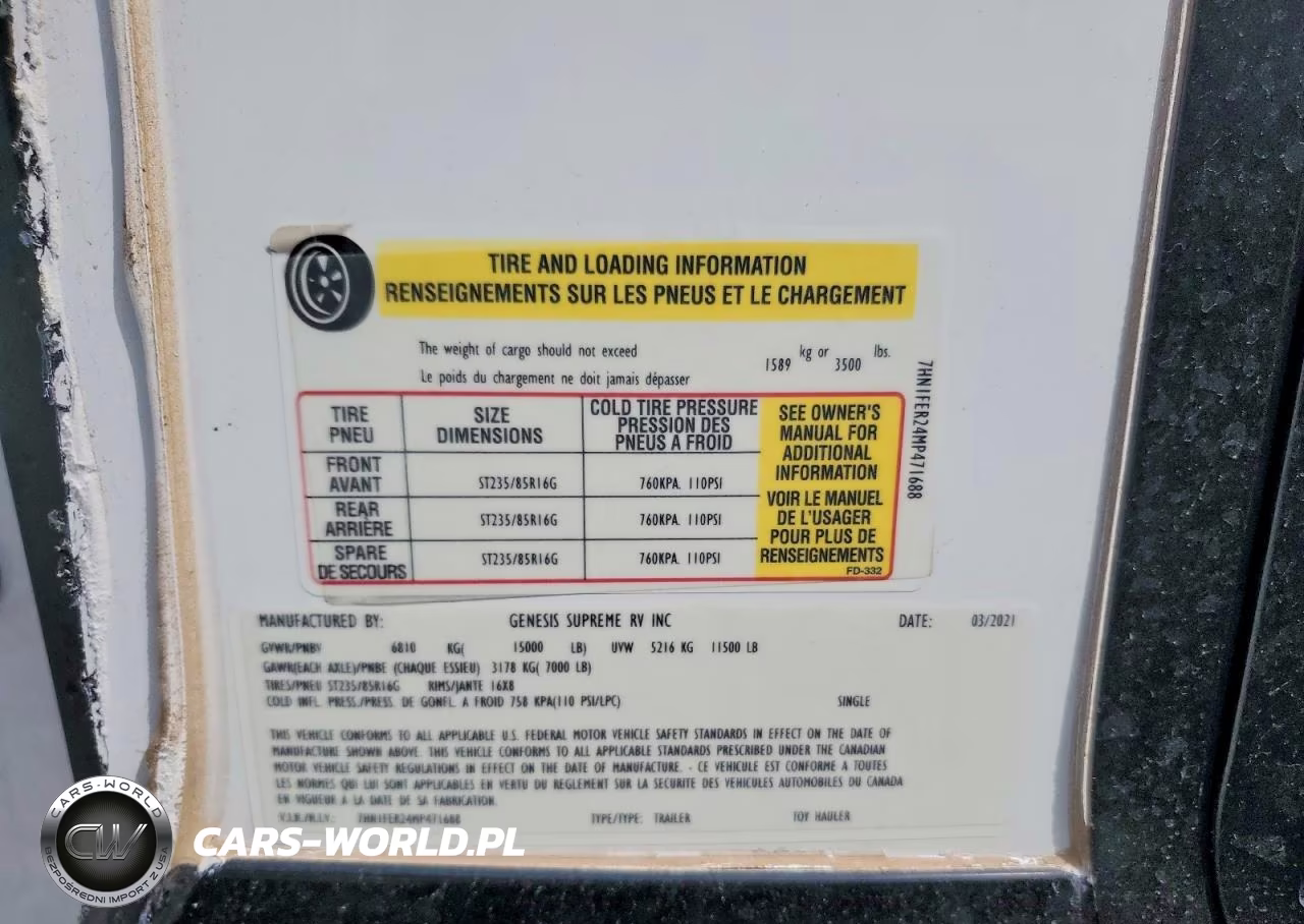 2021 Genesis Supreme Camper VIN:7HN1FER24MP471688 - 9