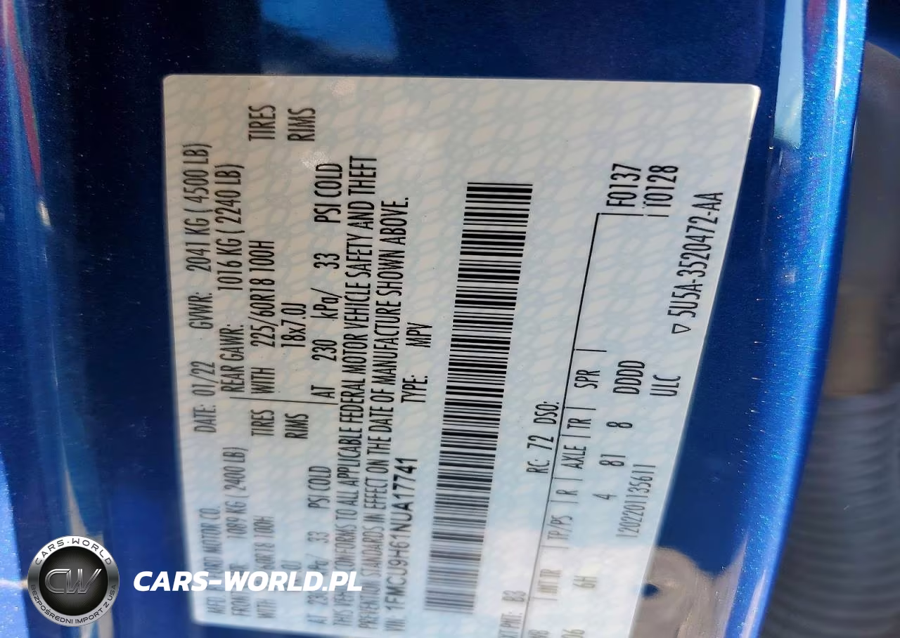 2022 Ford Escape Sel VIN:1FMCU9H61NUA17741 - 12