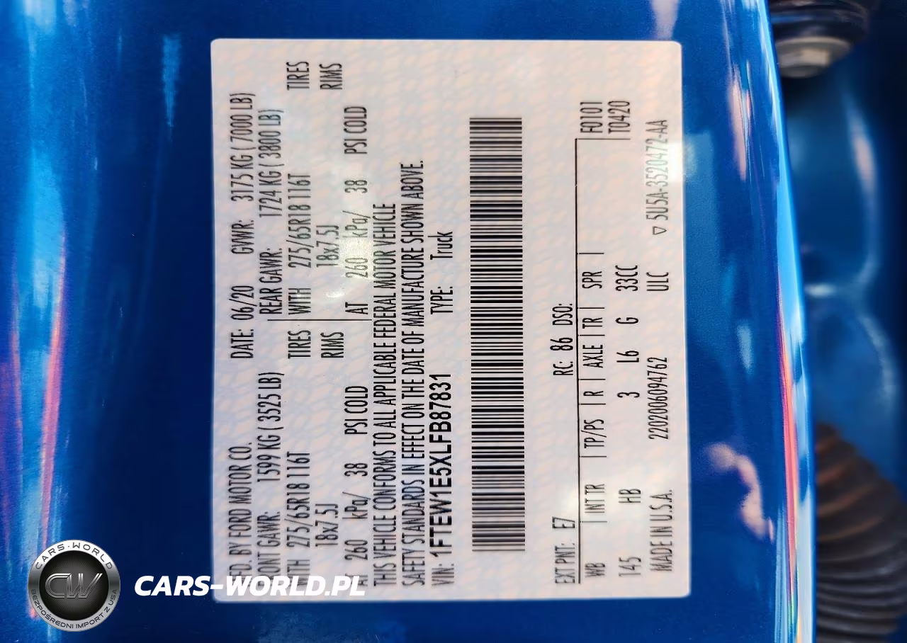 2020 Ford F150 Supercrew VIN:1FTEW1E5XLFB87831 - 13