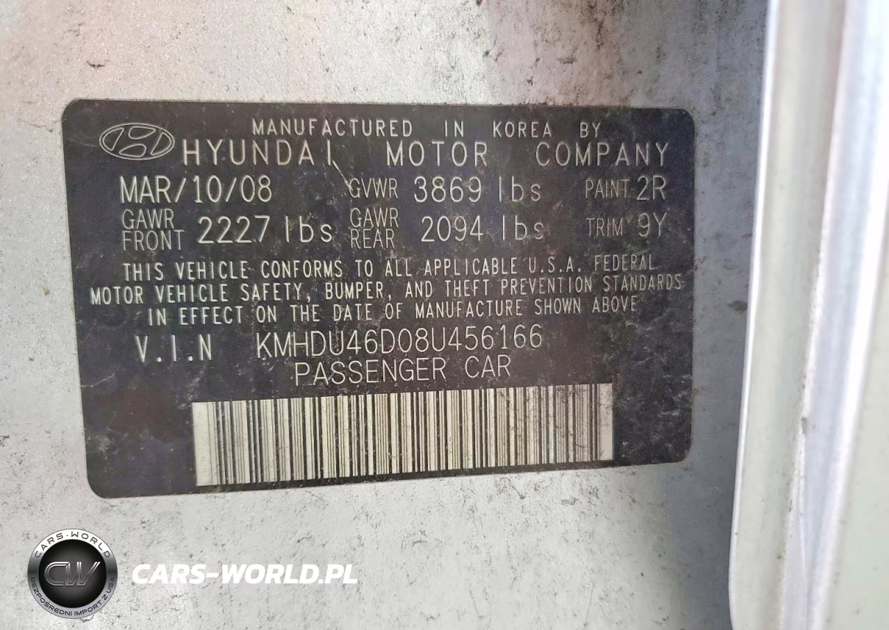 2008 Hyundai Elantra Gls VIN:KMHDU46D08U456166 - 13