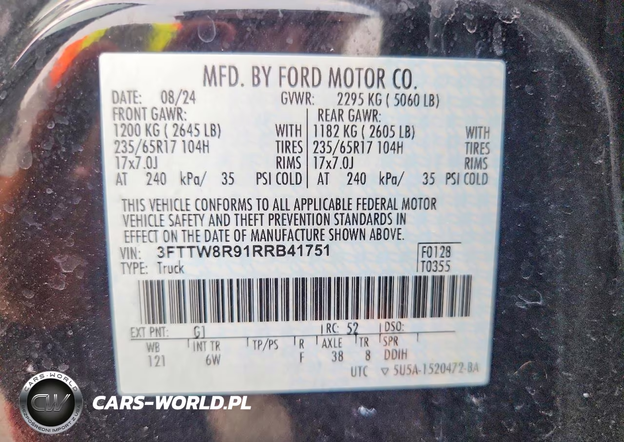 2024 Ford Maverick Lariat Tremor VIN:3FTTW8R91RRB41751 - 12
