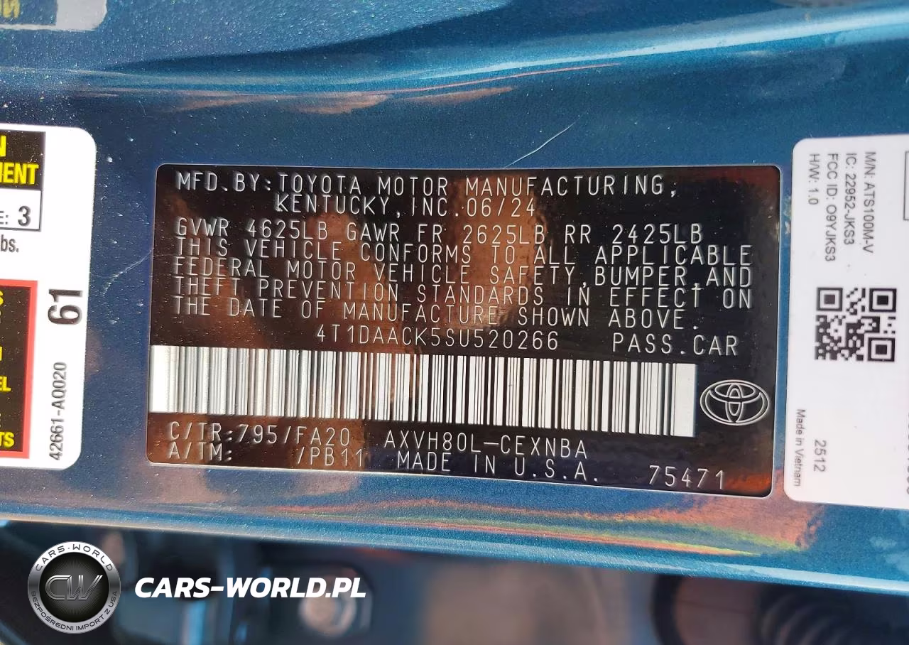 2025 Toyota Camry Le VIN:4T1DAACK5SU520266 - 12