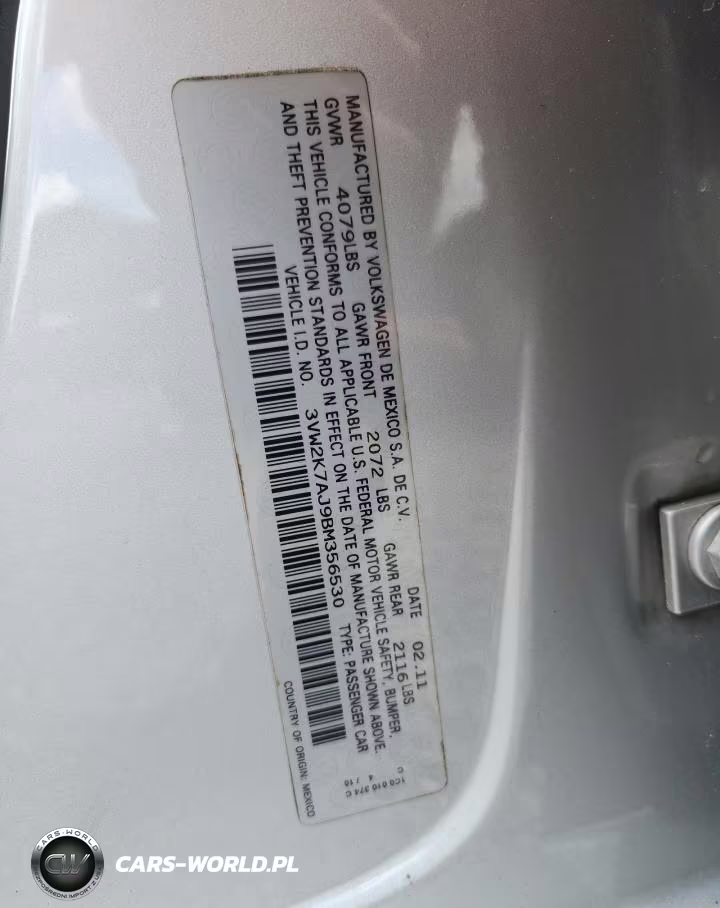 2011 Volkswagen Jetta Base VIN:3VW2K7AJ9BM356530 - 12