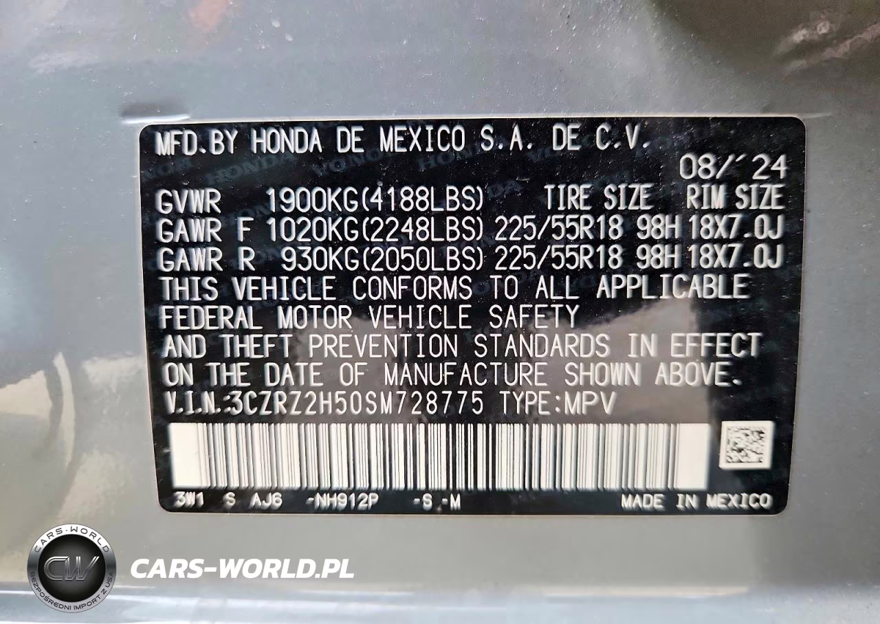 2025 Honda Hr-V Sport VIN:3CZRZ2H50SM728775 - 13