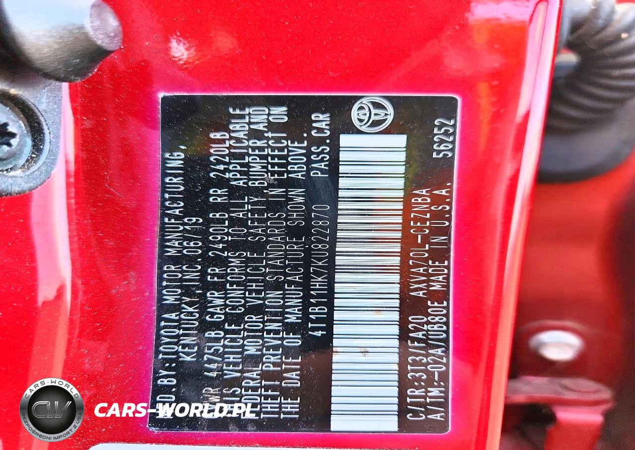 2019 Toyota Camry Le VIN:4T1B11HK7KU822870 - 12