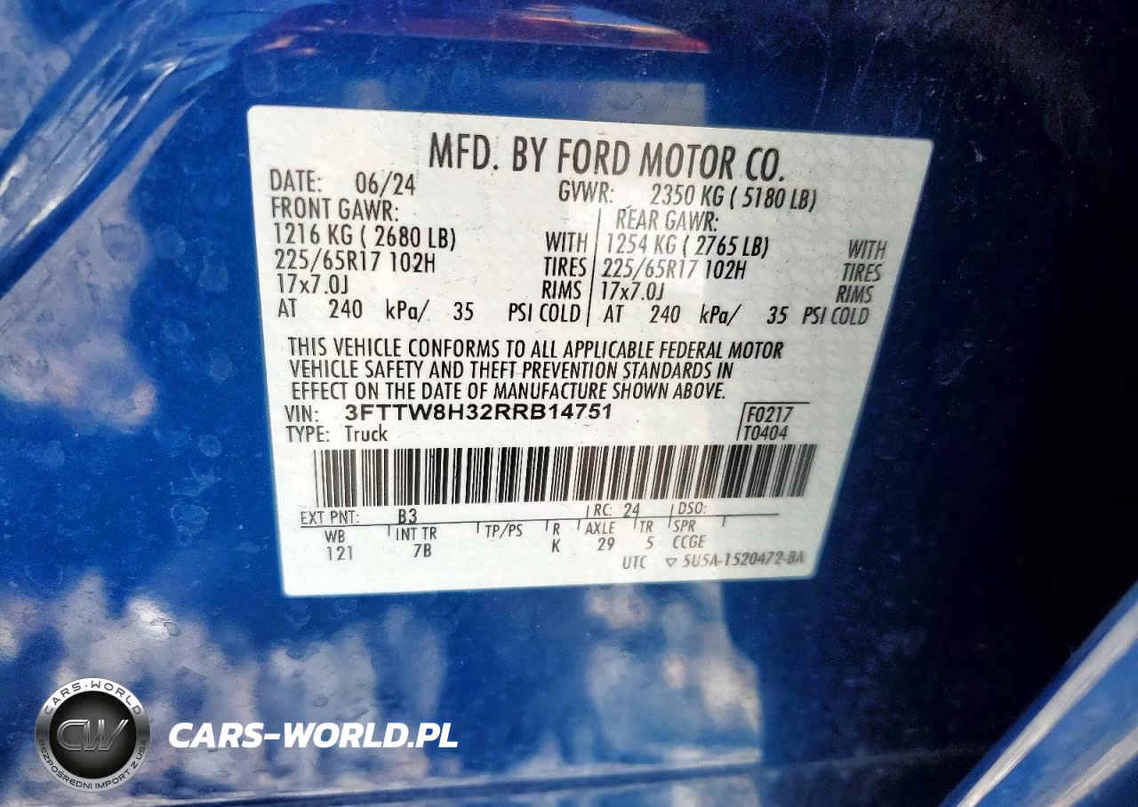 2024 Ford Maverick Xlt VIN:3FTTW8H32RRB14751 - 12