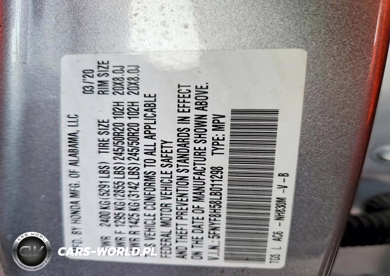 2020 Honda Passport Exl VIN:5FNYF8H58LB011298 - 13